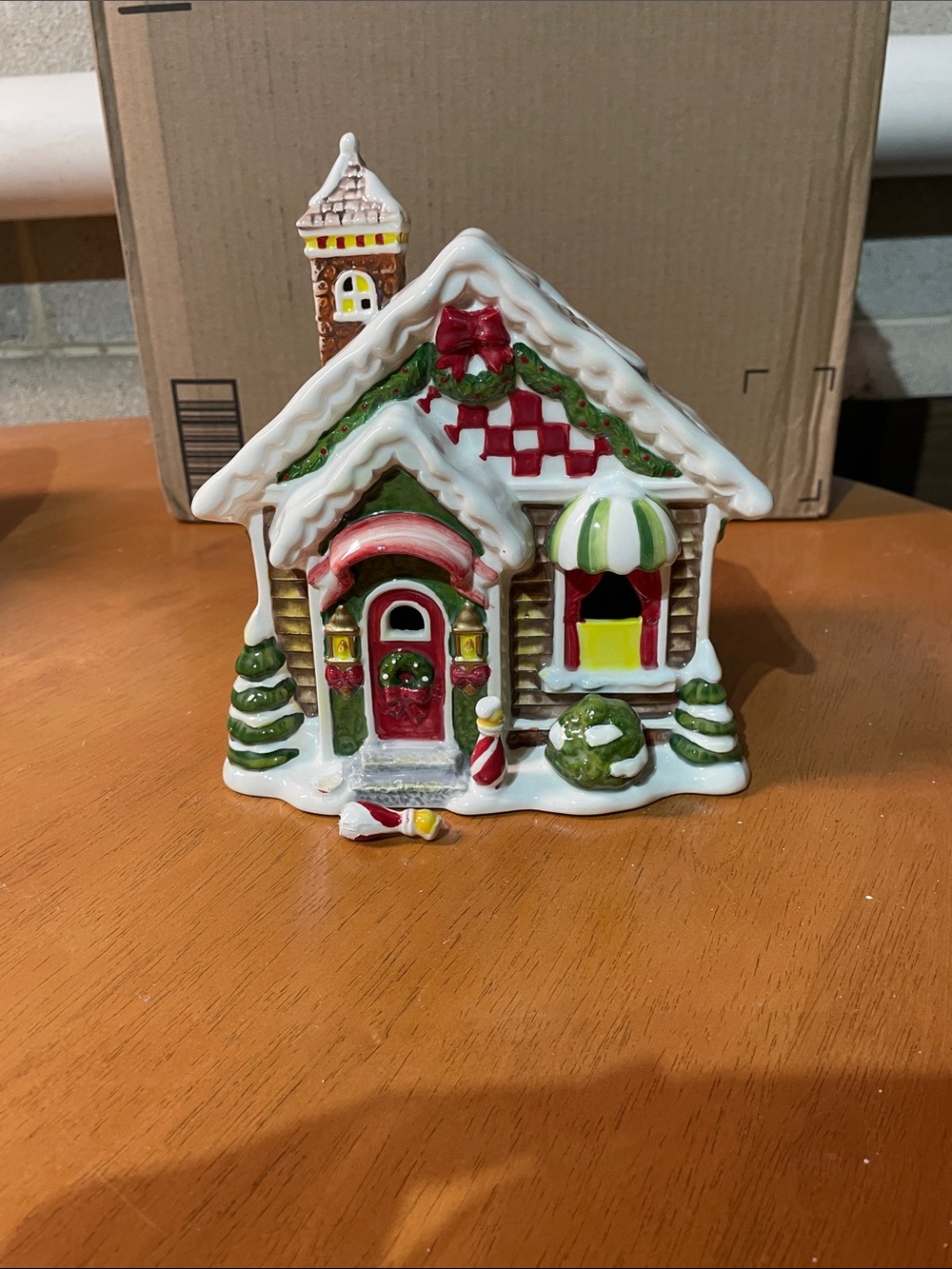 Holiday Ceramic Gingerbread House Decoration